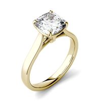Cushion-Cut Moissanite Solitaire Ring 14K Gold ( / ct