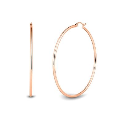 Tube Hoop Earrings in 14K Rose Gold