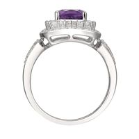 Amethyst & Lab-Created White Sapphire Ring Sterling Silver