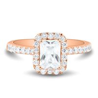 1 1/2 ct. tw. Lab Grown Diamond Halo Engagement Ring 14K Rose Gold