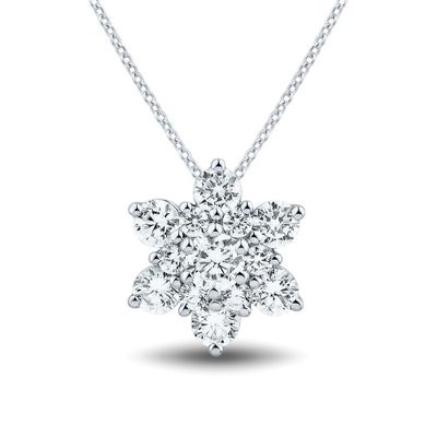 1 ct. tw. Lab Grown Diamond Star Pendant in 14K White Gold