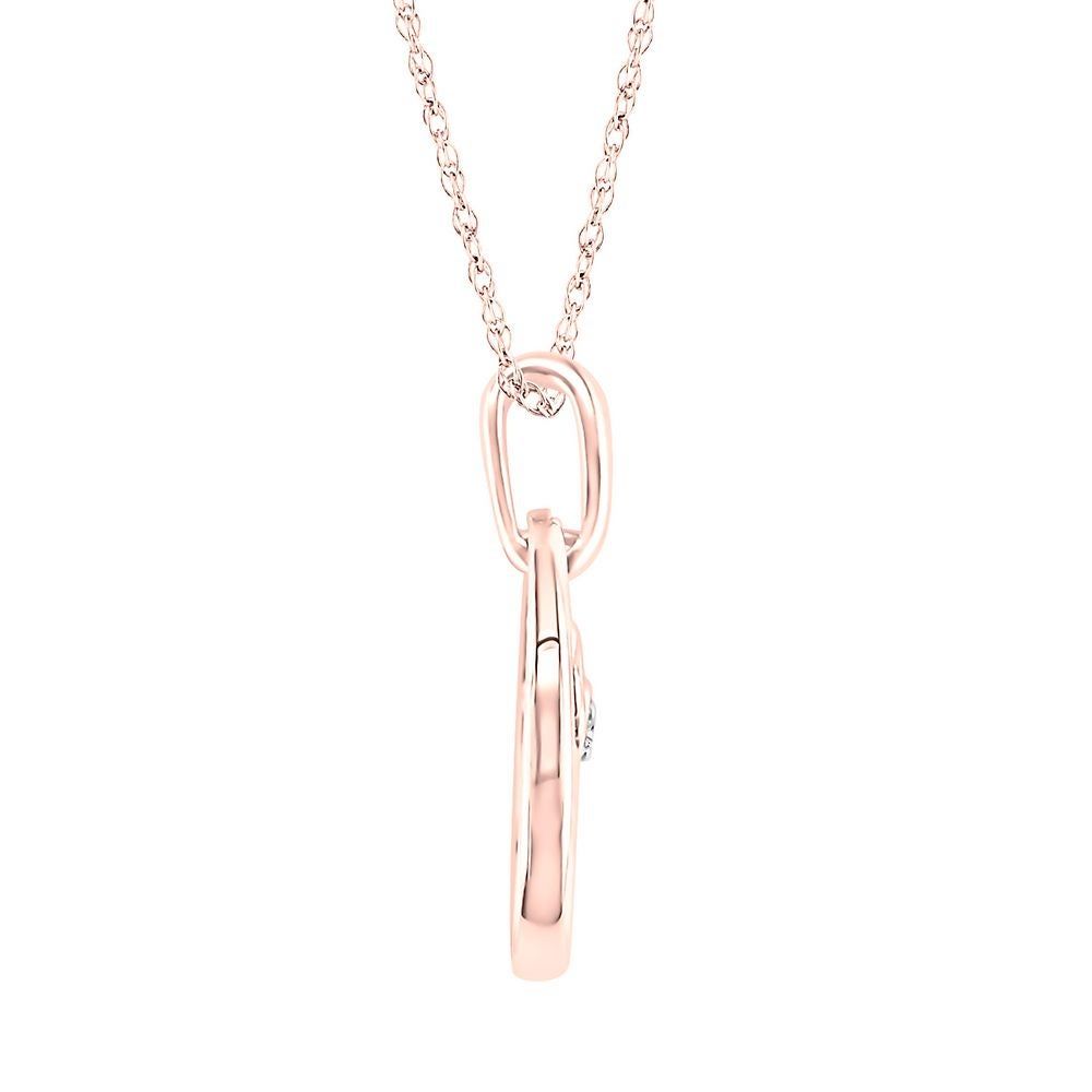 Diamond "Mom" Pendant in 10K Rose Gold