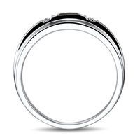 Men's Sapphire & 1/7 ct. tw. Diamond Ring 10K White Gold