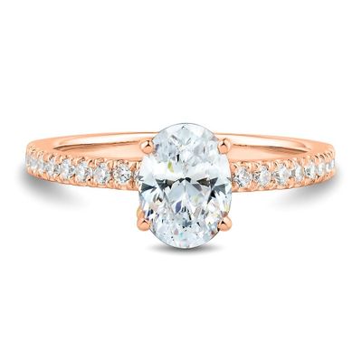 1 1/4 ct. tw. Lab Grown Diamond Oval Engagement Ring 14K Rose Gold