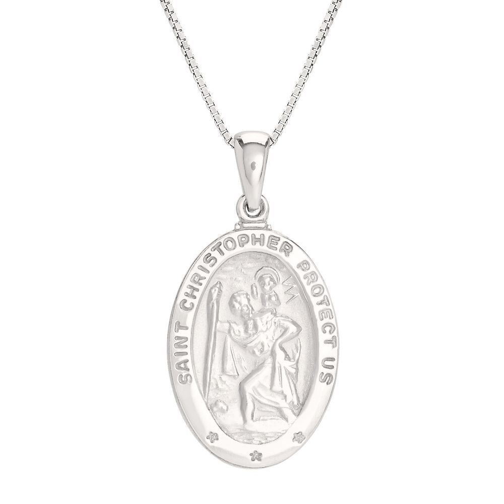 St. Christopher Medal Pendant in Sterling Silver