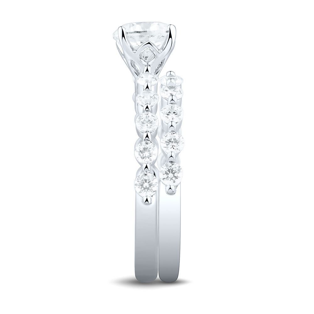 2 ct. tw. Lab Grown Diamond Engagement Ring Set 14K White Gold