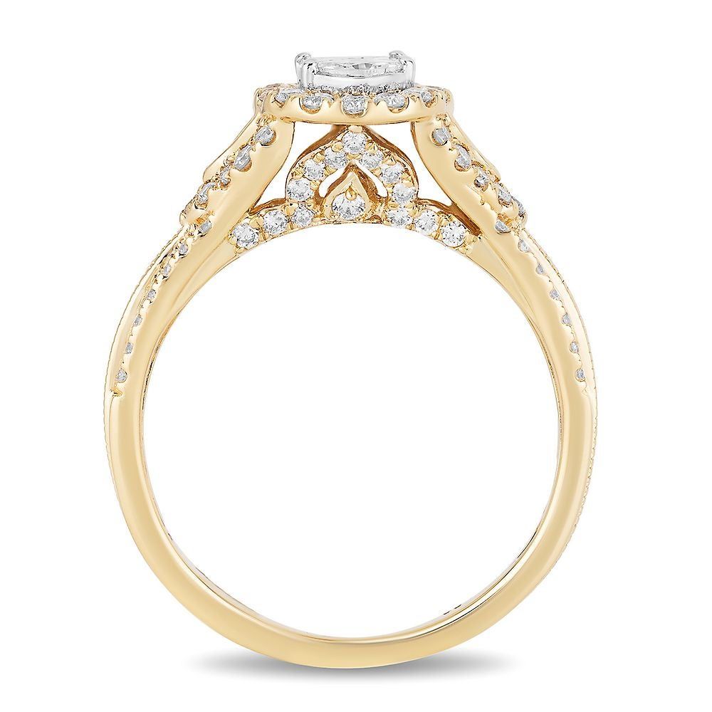 Enchanted Disney Jasmine 1 ct. tw. Multi-Diamond Engagement Ring 14K Yellow Gold