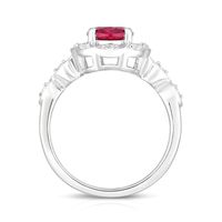 Lab-Created Ruby & White Topaz Ring Sterling Silver