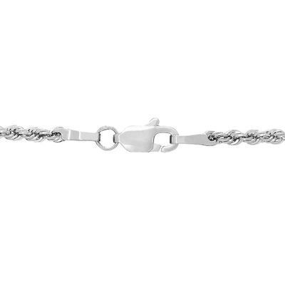Semi-Solid Rope Chain in 14K White Gold, 24"