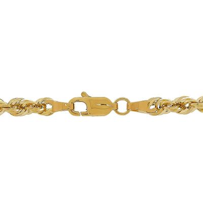 Men's Glitter Rope Chain in 14K Yellow Gold, 22"