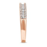 Baguette & Pave Diamond Wedding Band 10K Rose Gold (1/4 ct. tw.)