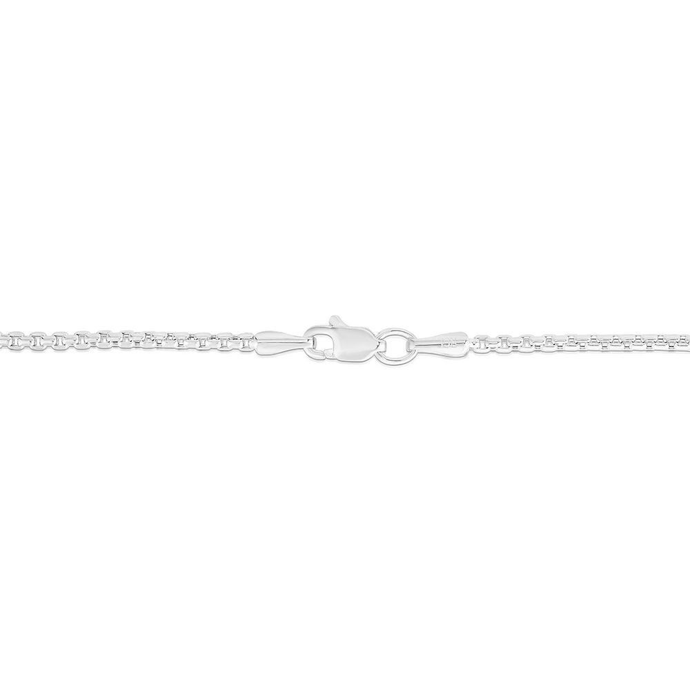 Round Box Chain in 14K White Gold, 22"