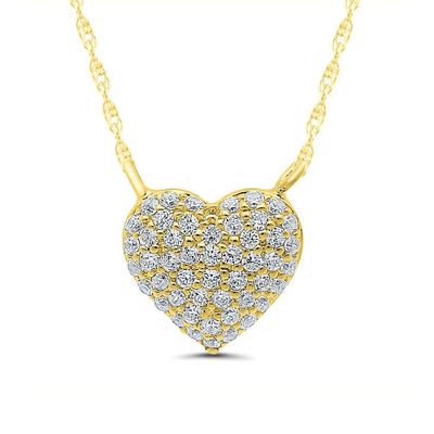 1/7 ct. tw. Diamond Heart Necklace in 10K Gold