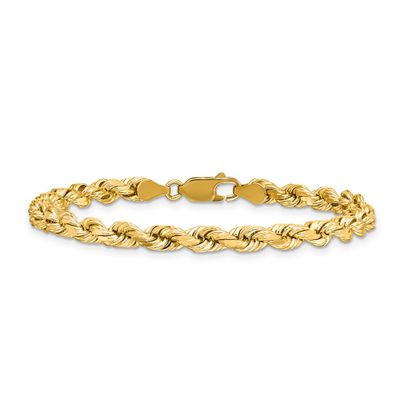 Men's Diamond Cut Rope Bracelet in 14K Yellow Gold