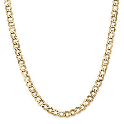 Men's Curb Chain in 14K Yellow Gold, 24"