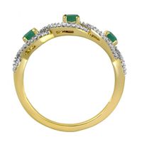 Emerald & 1/7 ct. tw. Diamond Ring 10K Yellow Gold