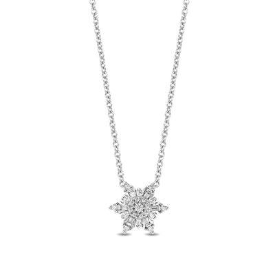 Elsa Diamond Snowflake Pendant in 10K White Gold (1/4 ct. tw.)
