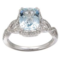Aquamarine & 1/3 ct. tw. Diamond Ring 14K White Gold