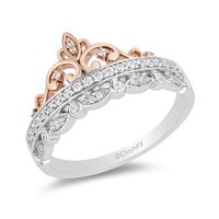 Enchanted Disney 1/4 ct. tw. Diamond Princess Tiara Ring Sterling Silver & 10K Rose Gold