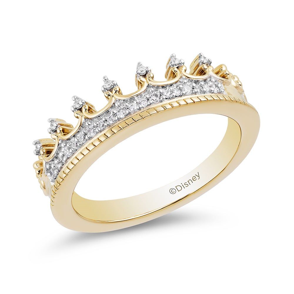 Enchanted Disney 1/10 ct. tw. Diamond Princess Ring 10K Yellow Gold