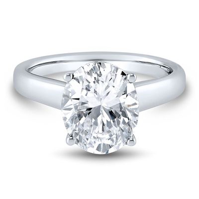 Lab Grown Diamond Oval Solitaire Engagement Ring 14K White Gold (3 ct.)