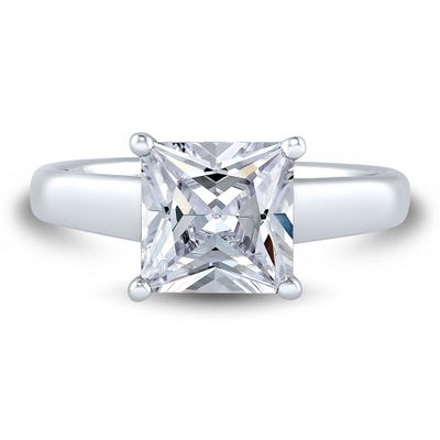 lab grown diamond princess-cut solitaire engagement ring 14k white gold (3 ct.)