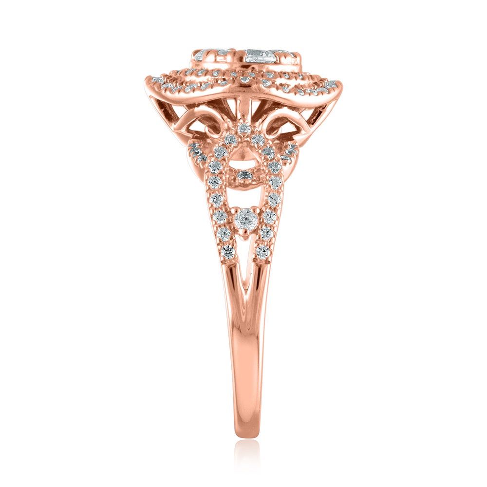 7/8 ct. tw. Diamond Swirl Cluster Ring 14K Rose Gold