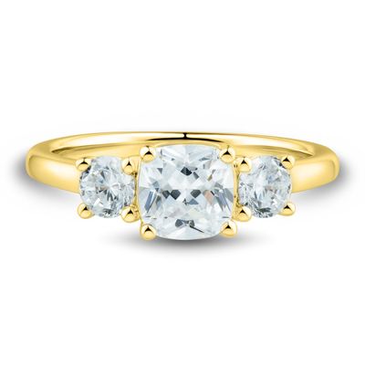 lab grown diamond three-stone engagement ring 14k yellow gold (2 ct. tw.)