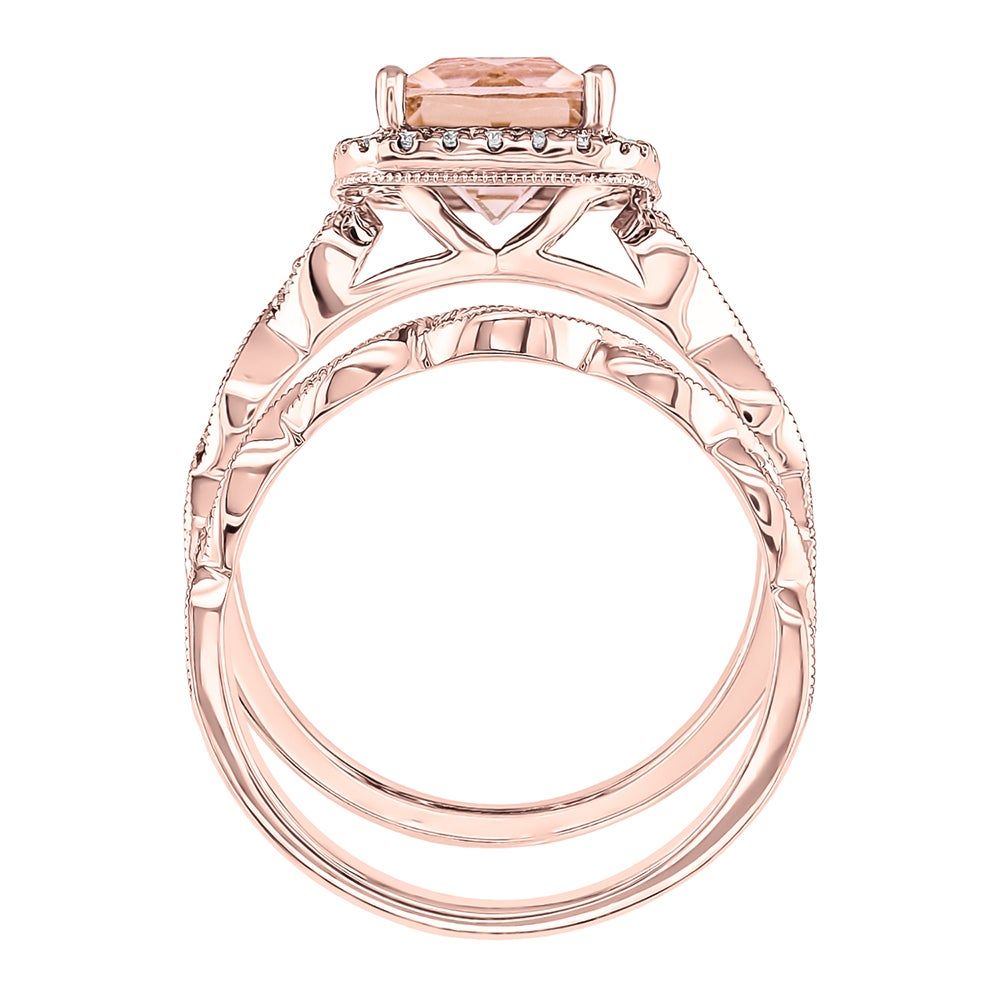 Shades of Love Morganite & 1/3 ct. tw. Diamond Ring in 14K Rose Gold