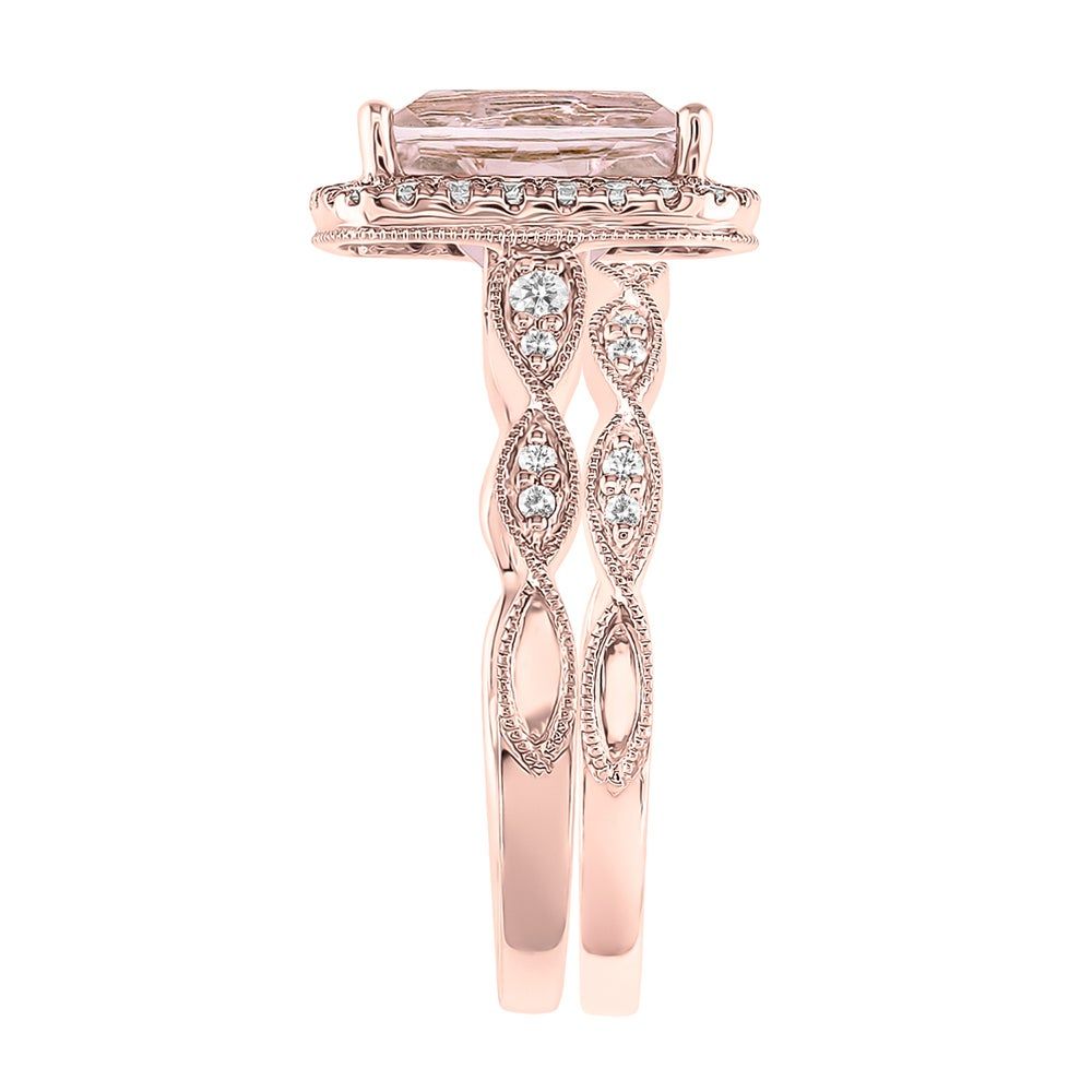 Shades of Love Morganite & 1/3 ct. tw. Diamond Ring in 14K Rose Gold