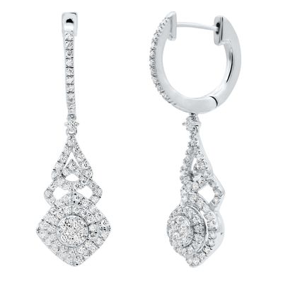 1/2 ct. tw. Diamond Drop Earrings in 10K White Gold