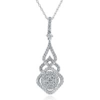 1/2 ct. tw. Diamond Drop Pendant in 10K White Gold