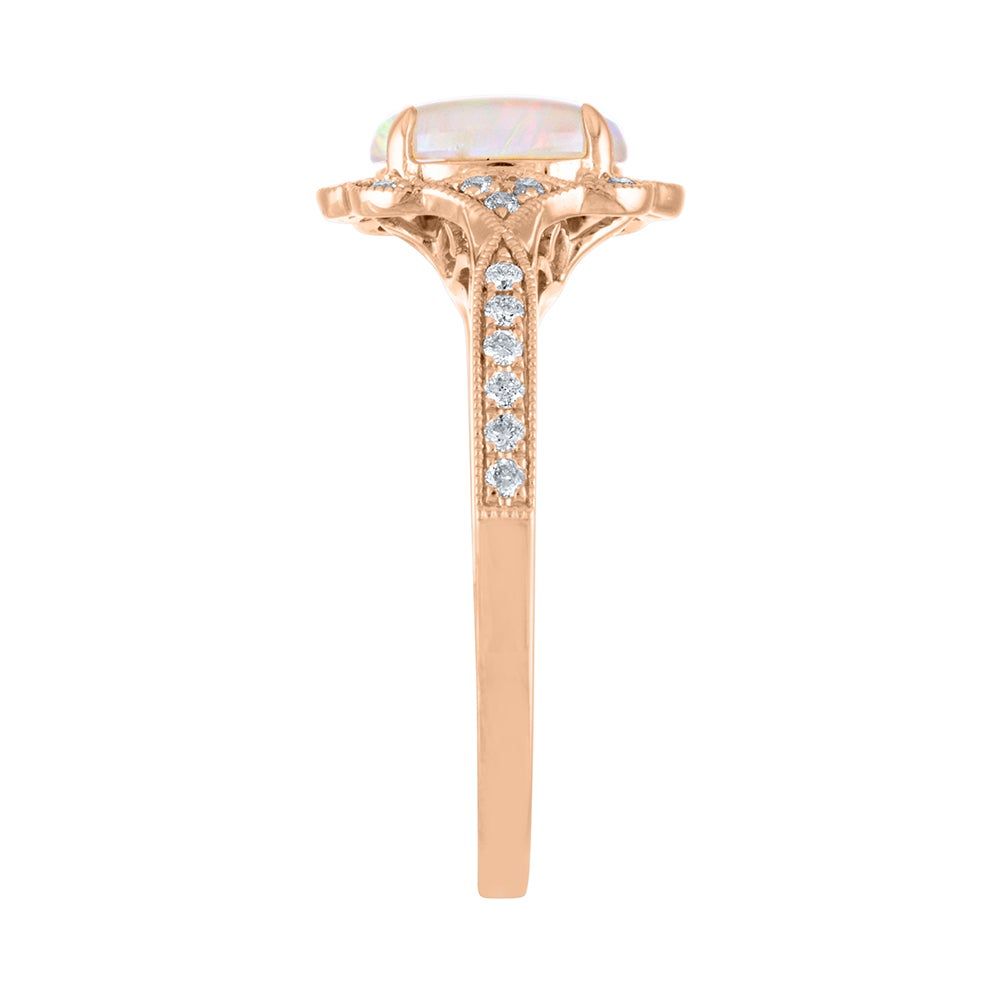 Opal & 1/5 ct. tw. Diamond Ring 10K Rose Gold