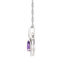 Pear-Shaped Amethyst & Lab-Created White Sapphire Earring, Pendant Ring Set Sterling Silver