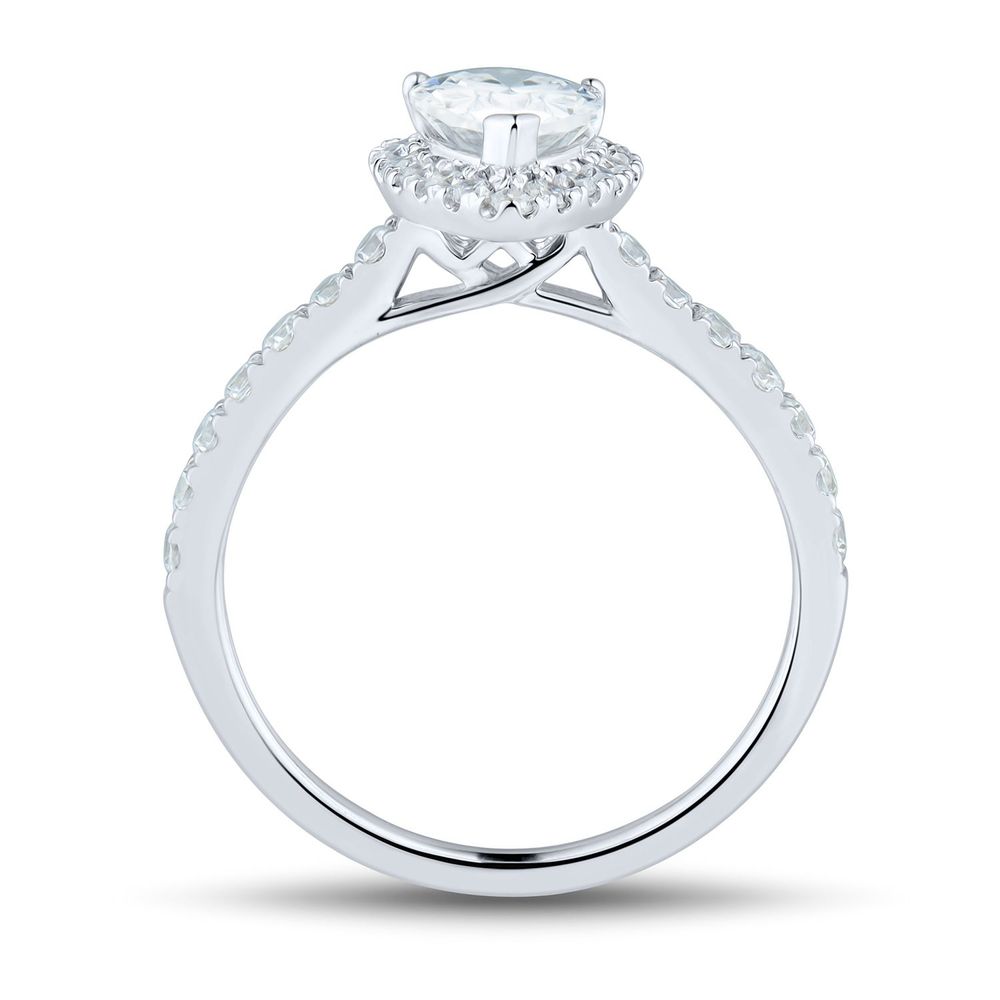 Lab Grown Diamond Engagement Ring with Pear Shape 14k white gold (1 1/4 ct. tw.)
