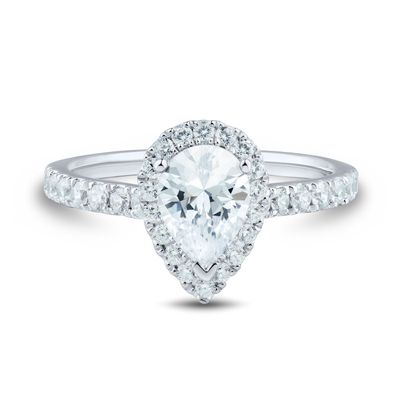 Lab Grown Diamond Engagement Ring with Pear Shape 14k white gold (1 1/4 ct. tw.)
