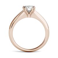 Lab-Created Moissanite Solitaire Ring 14K Rose Gold