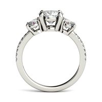 Moissanite Three-Stone Ring 14K White Gold