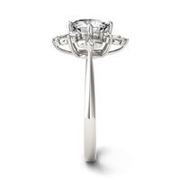 1 ct. tw. Lab-Created Moissanite Floral Halo Ring 14K White Gold