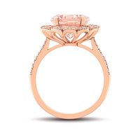 Helzberg Limited Edition Morganite & 3/8 ct. tw. Diamond Ring 10K Rose Gold