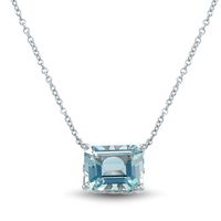 Blue Topaz Necklace in 10K White Gold