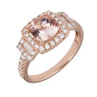 Shades of Love™ Morganite & 3/4 ct. tw. Diamond Ring Set 14K Rose Gold