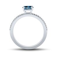 Blue Topaz & White Sapphire Stack Ring Sterling Silver