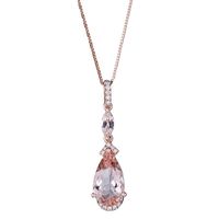 Morganite & Diamond Pendant in 10K Rose Gold