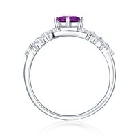 Amethyst & Lab-Created White Sapphire Stack Ring Sterling Silver