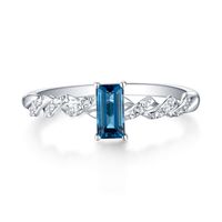 Blue Topaz & Lab-Created White Sapphire Stack Ring Sterling Silver