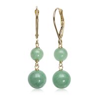 Jade Earrings in 14K Yellow Gold