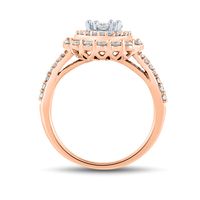 1 ct. tw. Diamond Double Halo Composite Ring 14K Rose Gold