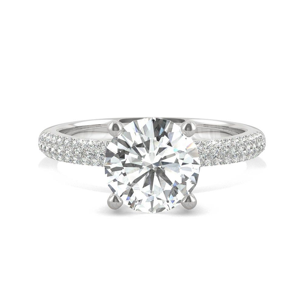 Lab-Created Moissanite Ring 14K White Gold