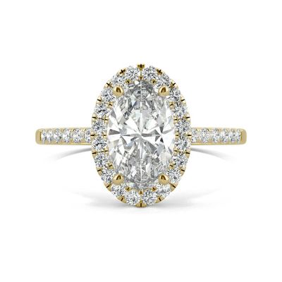 2 5/8 ct. tw. Lab-Created Moissanite Halo Ring 14K Yellow Gold